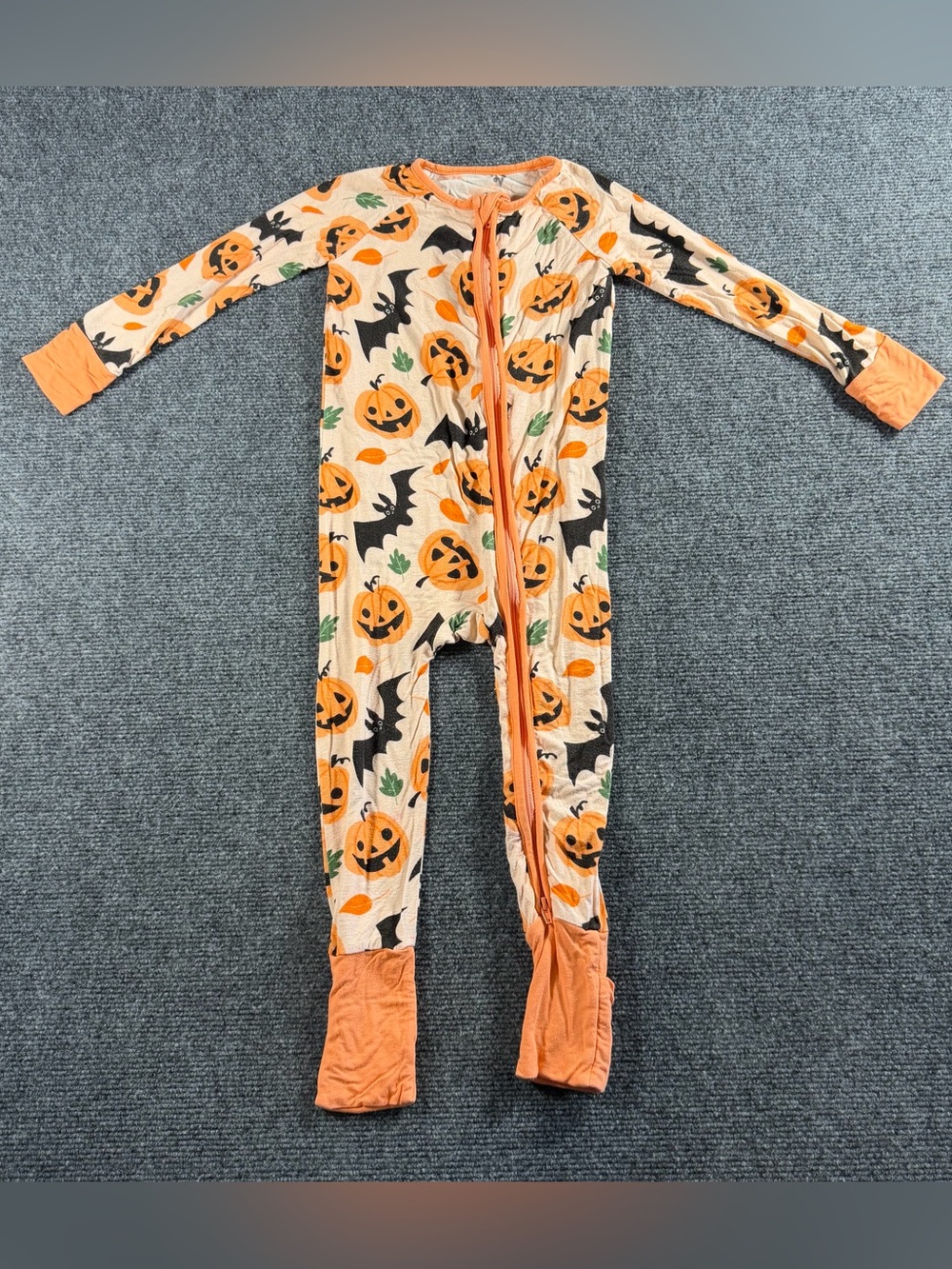 Stitchy Fish Sleepy Hollow Pumpkin All Over Print Bamboo Zippy Pajama 18-24